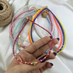 گردنبند زنانه مهره ای تابستانی مدل قلب کد N5257