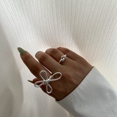 انگشتر مینیمال گل و گره کد R1045