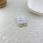 گوشواره زنانه ژوپینگ مدل نگین جواهری کد E6244