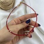 گردنبند زنانه مهره ای تابستانی مدل الماس کد N5265