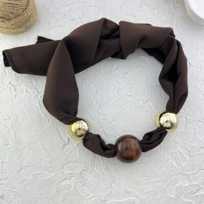 گردنبند زنانه پارچه ای مدل توپی کد N5174