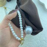گردنبند زنانه پارچه ای دو لاین مدل مروارید کد N5169