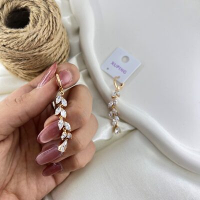گوشواره زنانه ژوپینگ مدل جواهری کد E6370