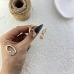 نیم ست زنانه ژوپینگ جواهری مدل گل کد M4374