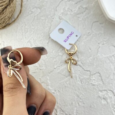 گوشواره زنانه ژوپینگ مدل پاپیون کد E6284