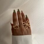 انگشتر مینیمال گل و دفرمه کد R1028