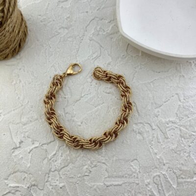 دستبند زنانه ژوپینگ مدل تراش طرح طلا کد B5424
