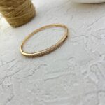 دستبند زنانه بنگل ژوپینگ مدل نگین جواهری کد B5321