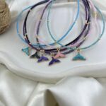 گردنبند زنانه مهره ای تابستانی مدل دم وال کد N5238