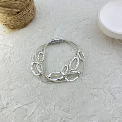 دستبند زنانه مینیمال مدل اب نقره کد B5440