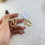 گوشواره زنانه ژوپینگ مدل حلقه ای تراشیده کد E6293