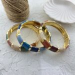 دستبند زنانه بنگل مدل میناکاری B5229