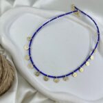 گردنبند زنانه مهره ای تابستانی مدل سکه ای کد N5236