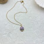 گردنبند زنانه میناکاری مدل گل بابونه کد N5001
