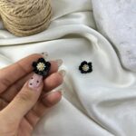 گوشواره زنانه میناکاری مدل گل کد E6407