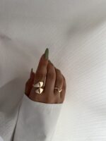 انگشتر مینیمال موج‌ و مار کد R1031