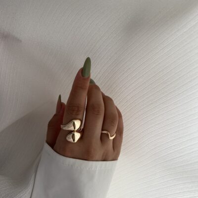 انگشتر مینیمال موج‌ و مار کد R1031