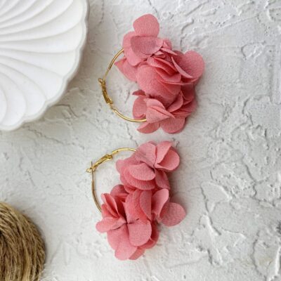 گوشواره زنانه مدل گل پارچه ای کد E5845