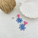 گوشواره زنانه مدل فانتزی طرح گل کد E5693