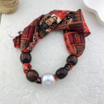 گردنبند زنانه پارچه ای مدل مروارید کد N5168