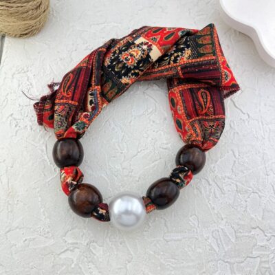گردنبند زنانه پارچه ای مدل مروارید کد N5168