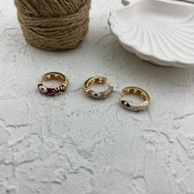 گوشواره زنانه میناکاری مدل چشم کد E5796
