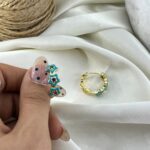 گوشواره زنانه میناکاری مدل گل کد E6418