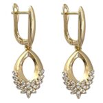 گوشواره زنانه ژوپینگ مدل گل جواهری کد E6291