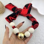 گردنبند زنانه پارچه ای مدل مروارید کد N5161