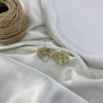 گوشواره زنانه میناکاری مدل قلب پاپیون کد E6389