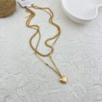 گردنبند زنانه ژوپینگ مدل قلب دو ردیف کد N5117
