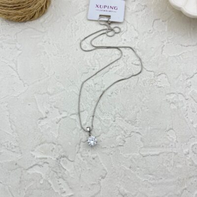 گردنبند زنانه ژوپینگ مدل تک نگین جواهری کد N5043