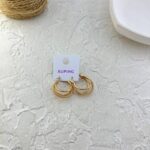 گوشواره زنانه ژوپینگ مدل حلقه ای تراشیده کد E6236
