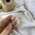 گوشواره زنانه میناکاری مدل گل کد E6409