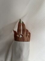 انگشتر مینیمال گره و ماهی مروارید کد R1032