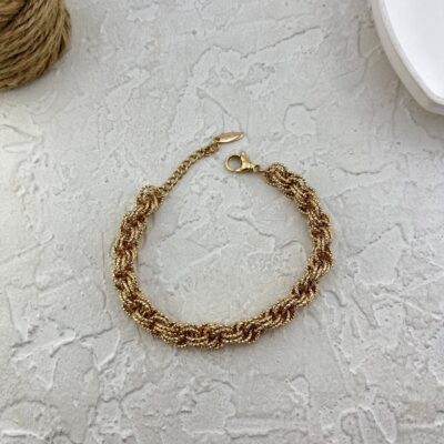 دستبند زنانه ژوپینگ مدل تراش طرح طلا کد B5427