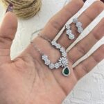 نیم ست زنانه جواهری مدل زمرد کد M4363