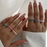انگشتر مینکاری رنگی کد R1023
