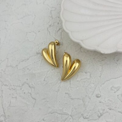 گوشواره زنانه مدل مینیمال طرح قلب کد E5712
