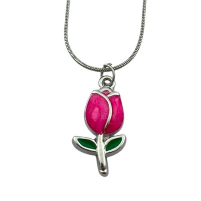 گردنبند زنانه مدل گل لاله کد N5009