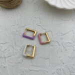 گوشواره زنانه میناکاری مدل مربع کد E5797