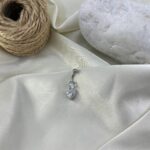 پیرسینگ ناف زنانه مدل نگین جواهری قلب کد P4914