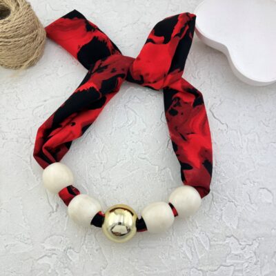 گردنبند زنانه پارچه ای مدل مروارید کد N5161
