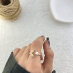 انگشتر زنانه مدل مروارید و وال کد R51769
