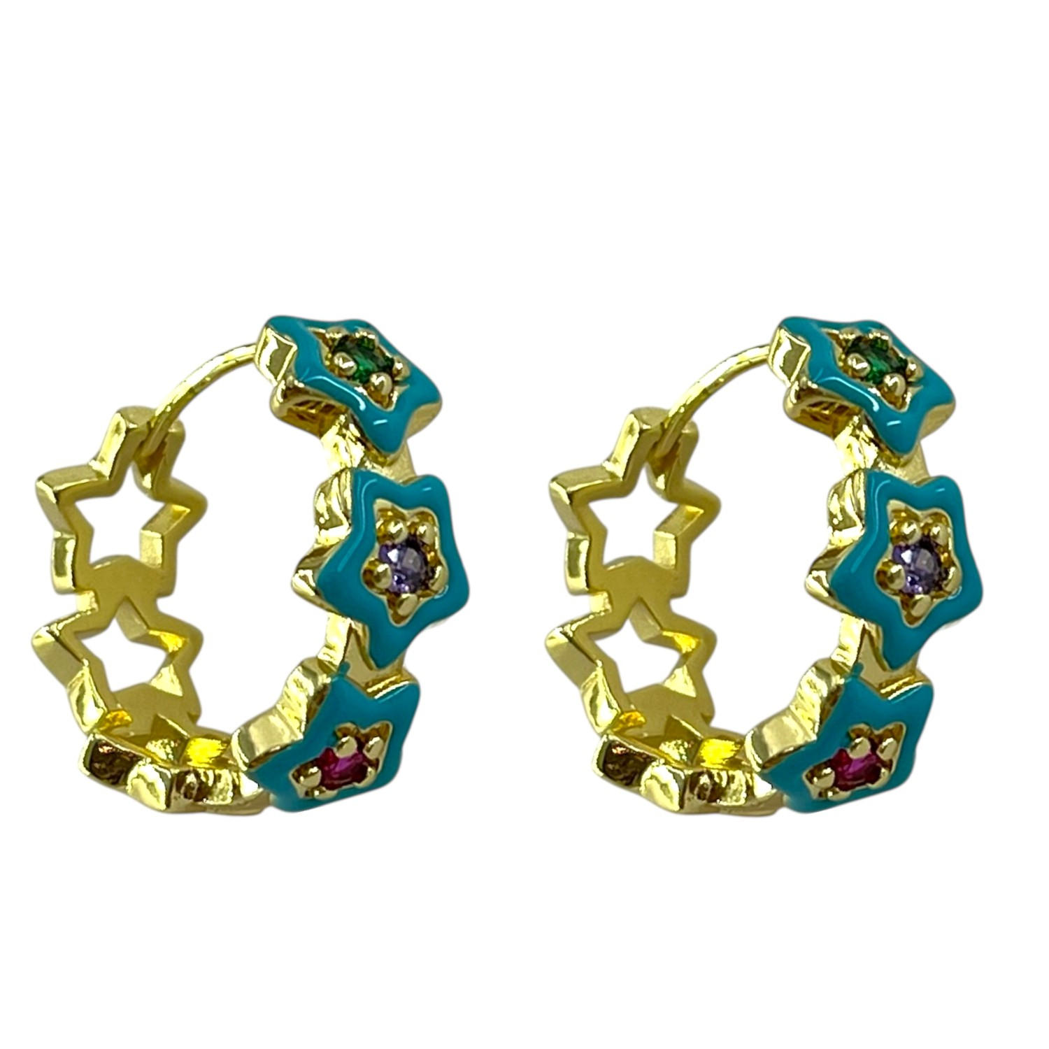 گوشواره-زنانه-میناکاری-مدل-گل-کد-E6418-1 گوشواره زنانه میناکاری مدل گل کد E6418