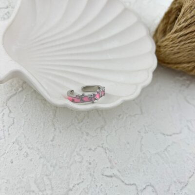 انگشتر زنانه مدل میناکاری رنگی پاپیون کد R4995