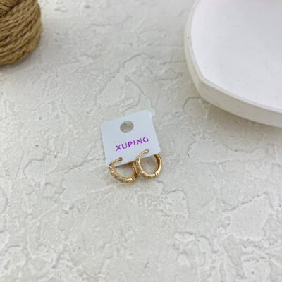 گوشواره زنانه ژوپینگ مدل نگین جواهری کد E6233