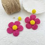 گوشواره زنانه مدل حصیری طرح گل کد E5681