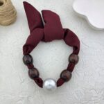 گردنبند زنانه پارچه ای مدل مروارید کد N5165