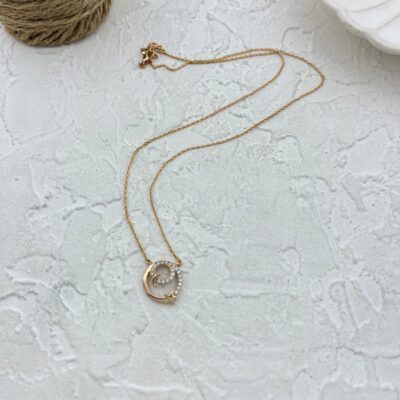 گردنبند زنانه مدل دایره ماه ستاره کد N5055